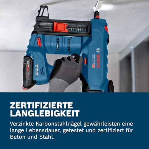 Bosch Professional 18V System Akku Betonnagler GNB 18V-40 (inkl. 2x Akku ProCORE 4.0Ah, Ladegerät GAL 18V-40, Ausdrückstift, Befestigungshaken, Standard-Mundstück, Magnet, XL-BOXX)