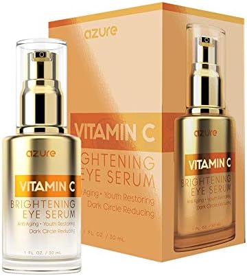 AZURE Vitamin C Brightening Eye Serum - Moisturizing, Anti Aging & Refreshing | Reduces Wrinkles, Fine Lines & Under Eye Bags | Minimizes Puffiness & Dark Circles | Made in Korea - 30mL