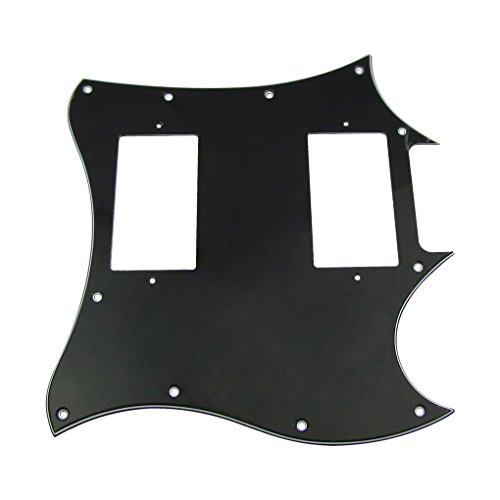 IKN 1 pickguard de remplacement 3 plis 11 trous pour guitare style SG, noir/blanc/noir - Les Beatles, Paul McCartney, John Lennon, RIngo Starr, George Harrison IKN 1 pickguard de remplacement 3 plis 11 trous pour guitare style SG, noir/blanc/noir – Image 7