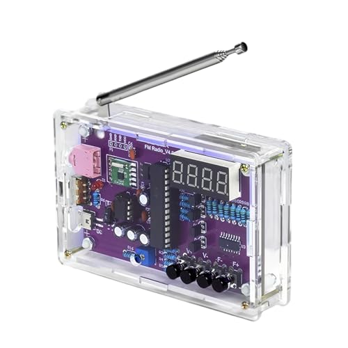 FM Radio Kits, DIY Lötprojekte 87-108MHz Radio Modul, DIY Radio FM Empfänger Kit, FM Radio Zum Selbermachen Kit zum Lernen und Lehren, mit Acrylgehäuse