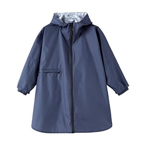 Spmor Kids Lightweight Rain Jackets Hooded Rain Coat Waterproof Rain Poncho Blue S(Fits Height 35.4''-47.2'') Cover