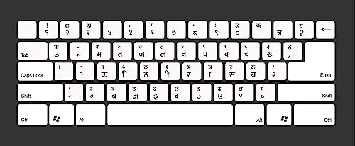 Image of Red Champion Hindi-English Typing Sticker for Desktop & Laptop Water Proof /Universal HP /DELL /PRO DOT Keyboard Skin (White) (12 PCS)