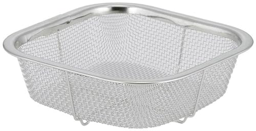 下村企販 ザル 角型 13.5cm 【日本製】 食洗機対応 ステンレス におい移りしにくい 衛生的 脚付き 食材の小分け 水切り 錆びにくい 長持ち ザ・職人 燕三条 19984