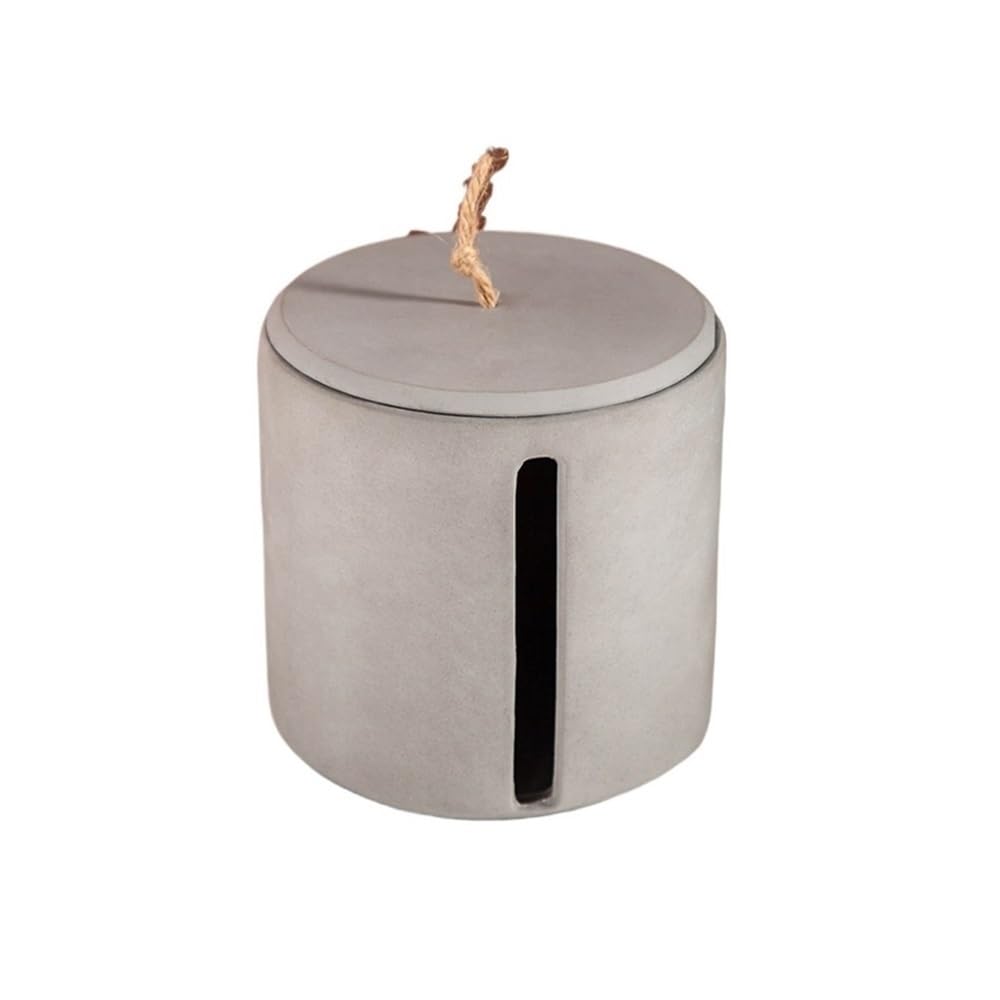 Tissue Tissue Box Cylindrical Grey for Home Hotel Room Desktop