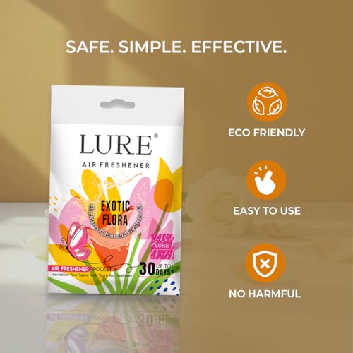 Image of LURE Gel Pocket Air Freshener For Bathroom, Toilet, Home | Germ Protection | Last Upto 30 Days - Exotic Floral 10 Gm (Pack Of 6)