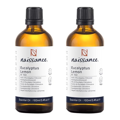 Naissance Aceite Esencial de Eucalipto Citriodora (No. 150) - 200ml (2x100) - Puro, Natural - para Aromaterapia, Difusor, Masajes - Velas, Jabon, Baño