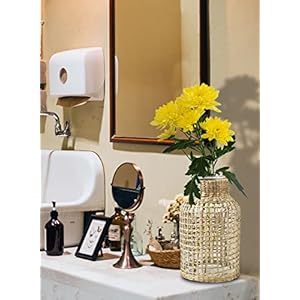 Serene Spaces Living Set of 6 Large Rattan Wrapped Glass Bottle Vase, Farmhouse Vase for Dried, Fresh, Faux Plants, Table Centerpiece for Wedding, Living Room, Office, 7.25" Diameter & 12.5" Tall Serene Spaces Living Set of 6 Large Rattan Wrapped Glass Bottle Vase Farmhouse Vase for Dried Fresh Faux Plants Table Centerpiece for Wedding Living Room Office 725 Diameter 125 Tall