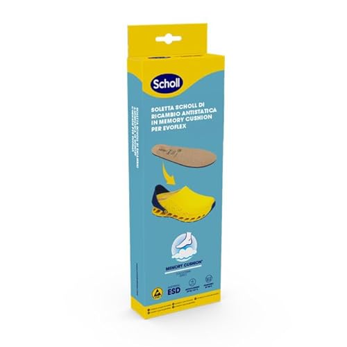 Scholl Solette Antistatiche In Memory Cushion Per Evoflex, Unisex-Adulto, Marrone, 35