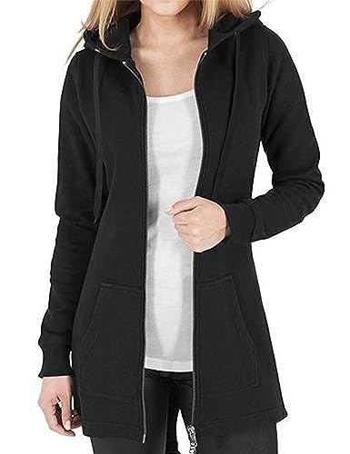 Damen Fleecejacke Oversize Mit Kapuze – Leichte Sportjacke Mit Reißverschluss, Warm Und Bequem