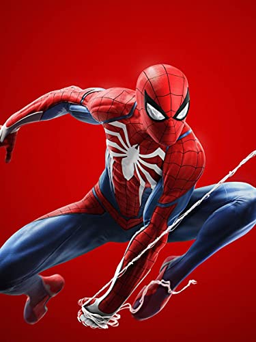 HL Lospeces Diamond Painting Kits for Adults and Kids, Full Drill Round Rhinestone Paint with Diamonds, Spiderman Diamond Art and Dotz (12X16 Inch)