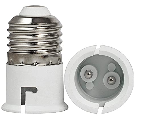 Image of White E27 to B22 Screw Base Socket Lamp Holder | Adapter Light Bulb (Pack of 2)