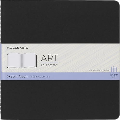 Moleskine Art Sketch Album Soft Cover Square (7.5 x 7.5) Plain/Blank Black 88 Pages