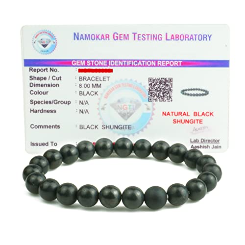 Remedywala Charged Certified Black Shungite Bracelet For Reiki