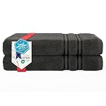 Hammetex Lot de 2 Serviettes de Bain 70x140 cm, 100% Coton 50 GSM, Douces, Absorbantes, Séchage Rapide, Certifiées Oeko-TEX, Anthracite