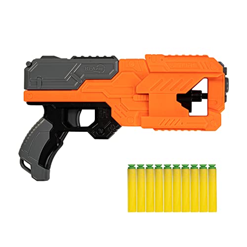 Image of Baybee Blaster Toy Gun for Kids 3+ Years with 10 Soft Foam Darts | Fun Target Shooting Battle Game Toy (Orange)