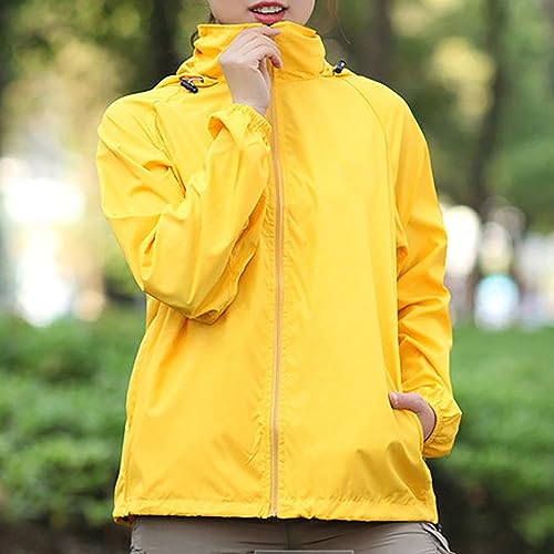 Womens Rain Jacket Outdoor Sports Windbreaker Jackets Lightweight Waterproof Raincoat Solid Color Packable Rain Coats2