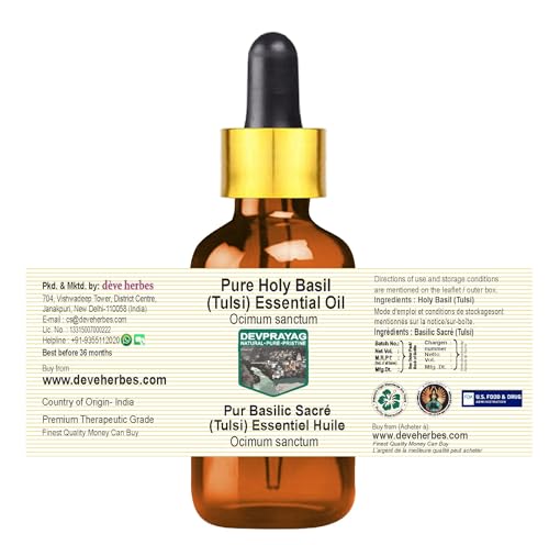 Aceite esencial puro de albahaca sagrada Tulsi 10 ml miniatura 2