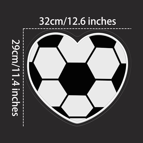 Image of Heart-Shaped Soccer Neon Signs for Wall Decor,Dimmable Love LED Neon Wall Sign with USB Power,Soccer Gifts for Girls Boys Birthday Gifts,Bar,Party,11.4x12.6 inches.