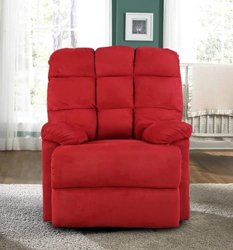 Image of Torque - Flumin 1 Seater Fabric Manual Recliner | Recliner Chair for Living Room, Office, Bedroom (Red) | 1 Year Warranty