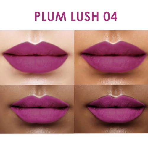 Image of One Wish Creamy Matte Lipstick Long Lasting for Women - Plum Lush Shade 04 | Full Coverage | Creamy Formula | No Flaky Lips | No Dryness | High-Pigment | SPF | Vitamin E, Almond Oil & Shea Butter for Moisturising Lip | 8 Hrs Lasting | Smooth Finish | 3.8 gm