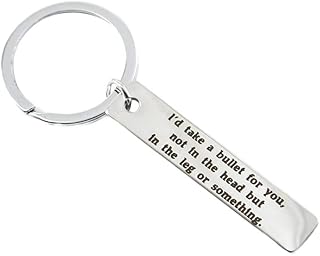 Hibetek Funny Friend Gift Iâ€™D Take a Bullet for You Keychain Friendship Jewelry Cheer Up Gift Happy (Bullet)
