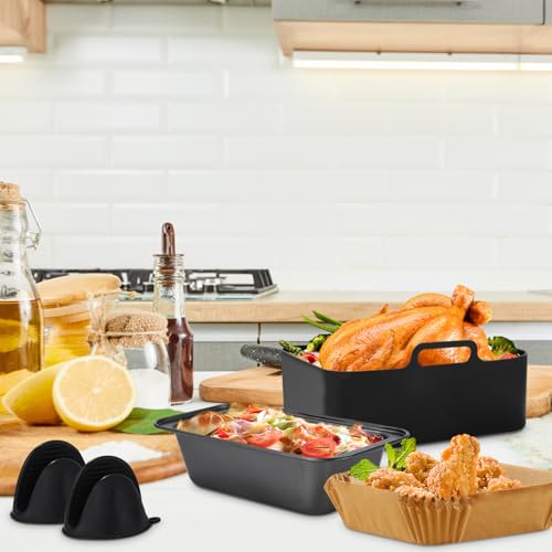 11 Stück Airfryer Zubehör Set Heißluftfritteusen Zubehör für Ninja Foodi AF400EU、 AF300EU、COSORI,、Tower 7.6L/8L/9L/9.5L Dual Zone Heißluftfritteuse