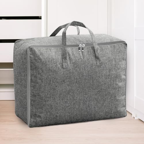 TAOPE Borsa grande da 105 l, pieghevole, con maniglia, impermeabile, in finta canapa, resistente, per biancheria da letto, materassi, coperte, cuscini e copriletti