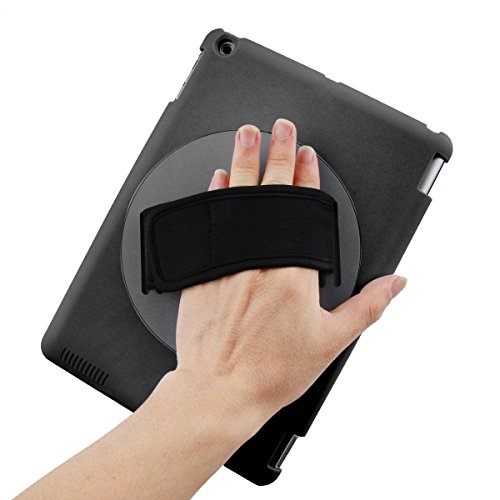 NPLE--360 Degree Rotating Handle Easy Carry Hand Strap Hard Cover Case for iPad 2 3 4
