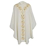  Casulla de estilo semigótico con estola a juego. Prenda de clero, casulla, iglesia católica, vestidura, casulla gótica, alba de sacerdote, sobrepelliz, estola a juego, traje de sacerdote, clérigos
