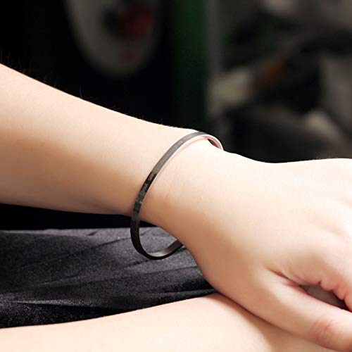 Image of Uloveido Stainless Steel Inspirational Bracelets for Women Engraved Personalized Mantra Initial Motivational Cuff Bangle Y460