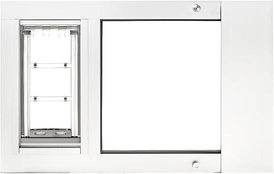 Endura Flap Pet Door | Energy-Efficient Sash Window Insert | Dual-Layer Insulating Flap | Easy Installation | White, Medium Flap, 28"-31" Width