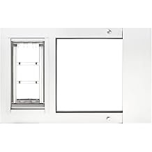 Endura Flap Pet Door | Energy-Efficient Window Insert with Dual-Layer Insulating Flap | Easy Installation in Vertical Sliding Windows | White, Medium Flap, 25"-28" Width