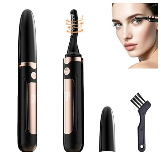 2025 Heated Eyelash Curler-USB Rechargeable Electric Eyelash Curler- Eyelash Curlers Heated 4 Temperature Modes Fast Heat Up Within 3s - 24 Hours Long Lasting- with Led Display for Women Girls(Black)