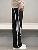 FEOYA Men's Track Pants Straight Leg Baggy Joggers Y2k Drawstring Casual Trousers Hip Hop Streetwear Parachute Harajuku Pants Black XXL #2