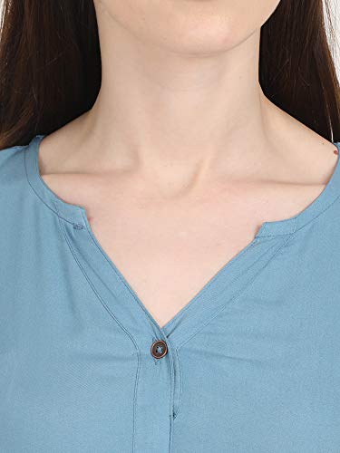 Image of Women's Rayon Solid Long-Length Kurti