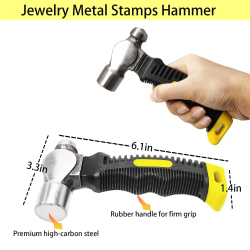 Tialero Steel Bench Block And Metal Stamping Hammer Kit, No-Rebound Metal Bench Block, Jewelry Stamping Hammer thumb #3