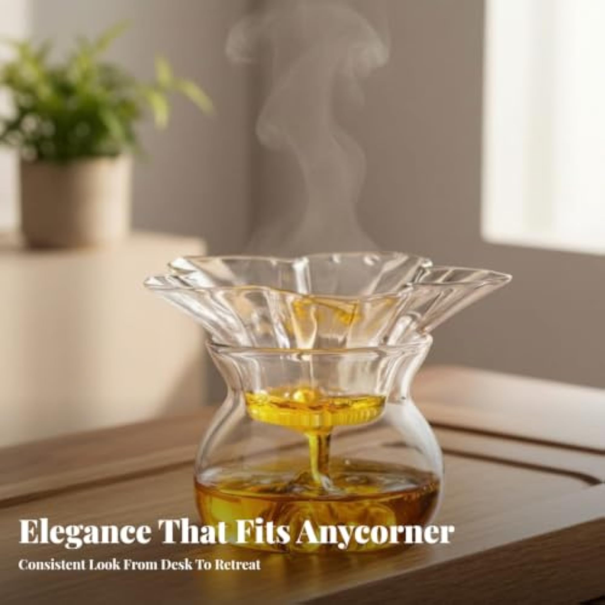 Loose Leaf Glass Tea Strainer with Heat-Resistant Base