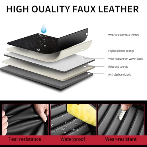 Image of Fit Outback Car Seat Covers for Subaru Outback 2010-2024 2025 2026 - Upgraded Premium Waterproof & Breathable Leather, Airbag Compatible, All-Weather Seat Cushion Protector (2 Front /Black)