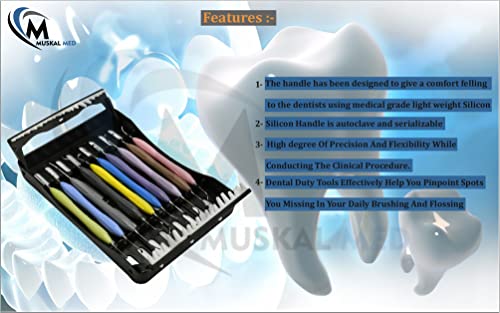 Muskalmed 3403454122866 Silicone Handle Dental Composite Filling Restorative Instruments Kit 10Pcs Tools Set thumb #2