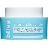 Bliss Drench and Quench Cream-To-Water Daily Moisturizer and Hydrating Skin Cream for Balancing and Brightening, Vegan Formula, 1.7 Ounce
