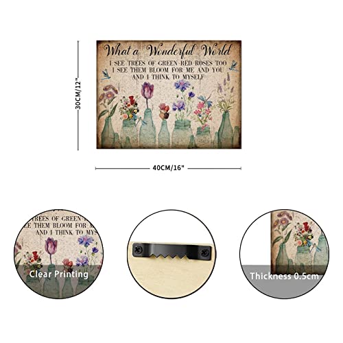 Plaque murale bois vintage libellule et tulipe rose