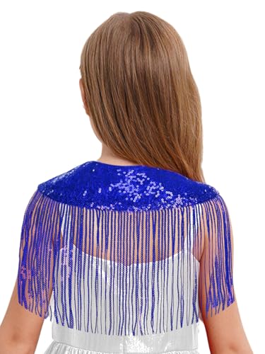 Hularka Kids Girls Princess Sparkly Sequins Tassels Cape Bowknot Shawl Shoulder Shrug Wedding Party Wrap Cardigan2