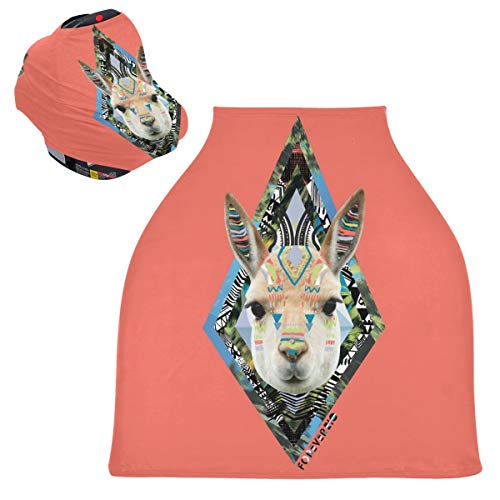 アートかわいいウサギベビーカーシートカバーキャノピー伸縮性看護カバー幼児用母乳の男の子の女の子のための通気性防風冬のスカーフ