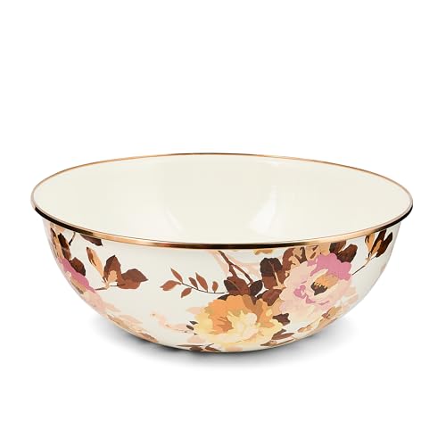 MACKENZIE-CHILDS Everyday Bowl, Extra Large, Wild Rose White