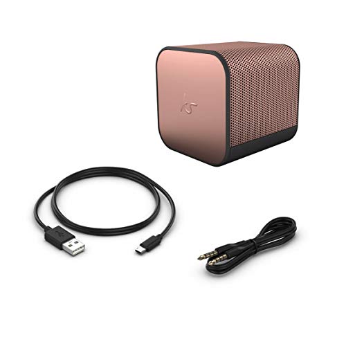 Image of KitSound Boom Cube Metallic Portable Rechargeable Wireless Bluetooth Speaker, Rose Gold