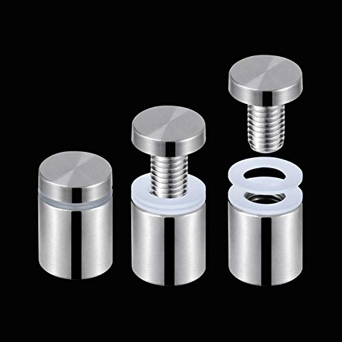 Favide 48 Packs Sign Standoff Screws Advertising Screws Stainless Steel Wall Standoff Mounts Glass Acrylic Nail For Glass Artwork And Sign Displays (3/4 X 1 Inch) #TOP4