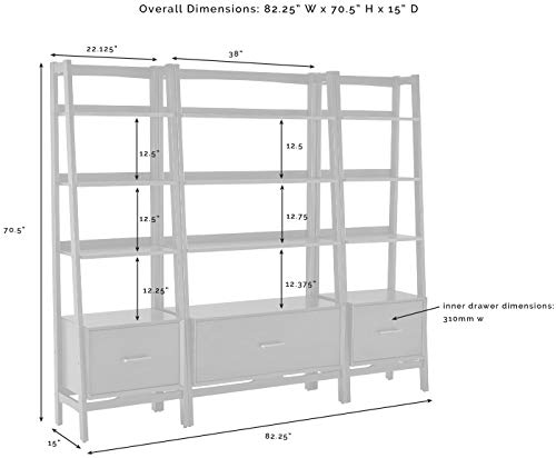 Crosley Furniture KF13040MA Landon 3-Piece Bookshelf Etagere Set, Bookcase With Shelves And File Drawers, Mahogany thumb #3