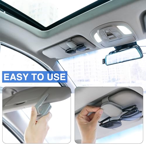 wenvastree Suportes de óculos de sol para viseira de sol de carro - Suporte magnético de couro para