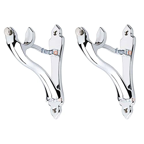 Image of Ferio Heavy Curtain Bracket and Holder for Door and Window Acceessories for Home Decor 1 Inch Rod Chrome Finish Set of 2