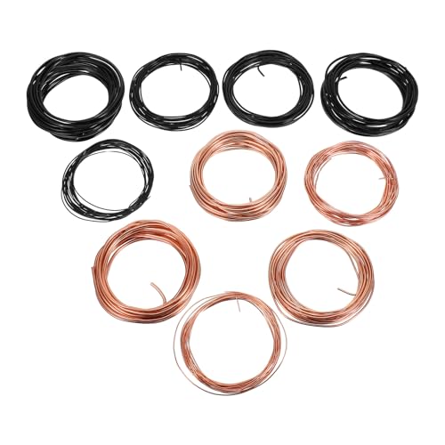 Toyvian Fil D’aluminium pour Bonsaï 10 Pièces 5m Épaisseurs Variées 1,0/1,5/2,0/2,5/3,0mm Couleurs Marron Clair et Noir Fil de Fer Flexible pour Formation, Fixation et Loisirs Créatifs